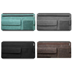 DE RAN FU Car Shade Glasses Box Storage Bag Car Flip Fur Colla Box Zipper Card Bag, 8018 Blue, 8018 Black, 8018 Brown, 8018 Grey