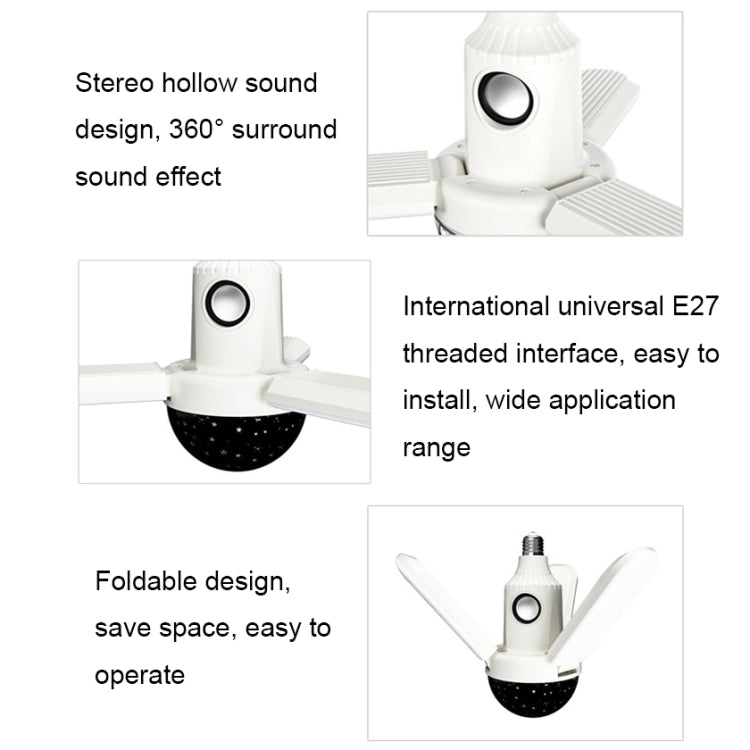ZSCPH-001 40W Multifunzionale Bluetooth RGB Colorato a tre foglie Musica Atmosfera Luce, Dimensioni:, L (Star), S (Star), L (Magic Ball), S (Magic Ball)