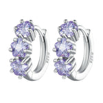 SCE1533 Orecchini in argento 925 con fibbia ad orecchio in vermiculite fiore viola, SCE1533