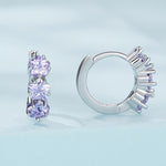 SCE1533 Orecchini in argento 925 con fibbia ad orecchio in vermiculite fiore viola, SCE1533