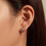 SCE1533 Orecchini in argento 925 con fibbia ad orecchio in vermiculite fiore viola, SCE1533