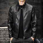Giacca da moto in pelle slim fit imbottita in PU lavato da uomo, M, L, XL, XXL, XXXL, 4XL
