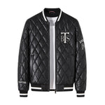 Giacca da baseball in cotone pizzicato con scollo a V sottile Giacca in pelle PU calda, M, L, XL, XXL, XXXL, 4XL