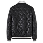 Giacca da baseball in cotone pizzicato con scollo a V sottile Giacca in pelle PU calda, M, L, XL, XXL, XXXL, 4XL