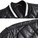 Giacca da baseball in cotone pizzicato con scollo a V sottile Giacca in pelle PU calda, M, L, XL, XXL, XXXL, 4XL