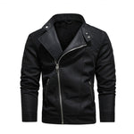 Giacca da motociclista in pelle con risvolto da uomo, S, M, L, XL, XXL, 3XL