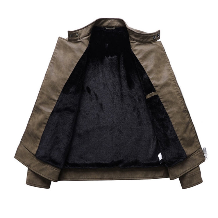 Giacca da motociclista in pelle con risvolto da uomo, S, M, L, XL, XXL, 3XL