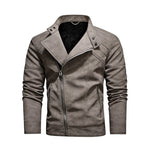 Giacca da motociclista in pelle con risvolto da uomo, S, M, L, XL, XXL, 3XL