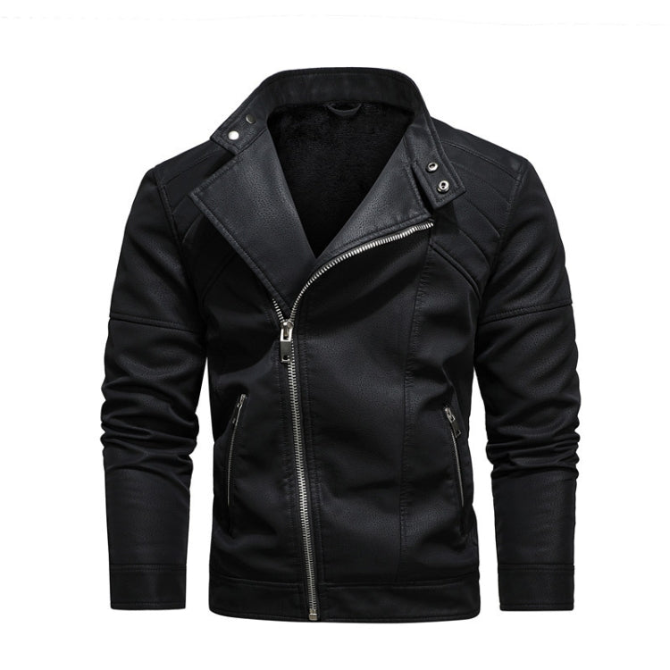Giacca da motociclista in pelle con risvolto da uomo, S, M, L, XL, XXL, 3XL