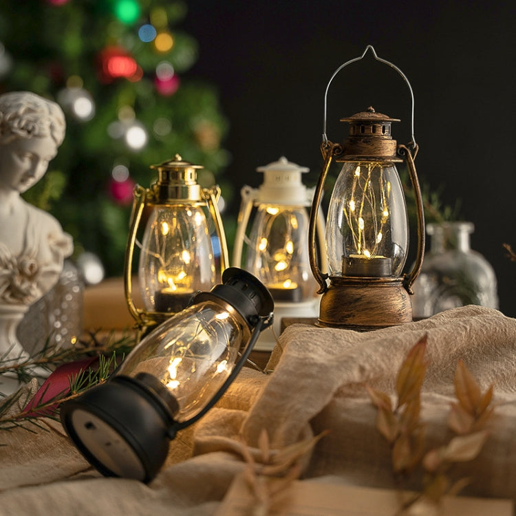 Lampada a olio di simulazione della decorazione della scena di Natale della decorazione della tavola della lanterna retrò