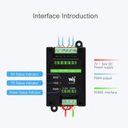 Modulo di uscita PWM industriale a 4 canali Waveshare Modbus RTU RS485, frequenza e ciclo di lavoro regolabili., Modbus RTU PWM Output 4CH