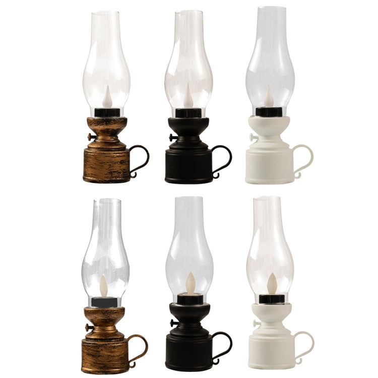 Retro lampada a cherosene luminosa Simulazione natalizia Lampada a olio Decorazione, Spec:, Water-drop (Bronze), Water-drop (Black), Water-drop (White), Shaking (Bronze), Shaking (Black), Shaking (White)