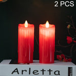 Lampada a candela con simulazione di stoppino oscillante a lume di candela elettronica da 2 pezzi, 5x11cm, 5x13cm, 5x15cm