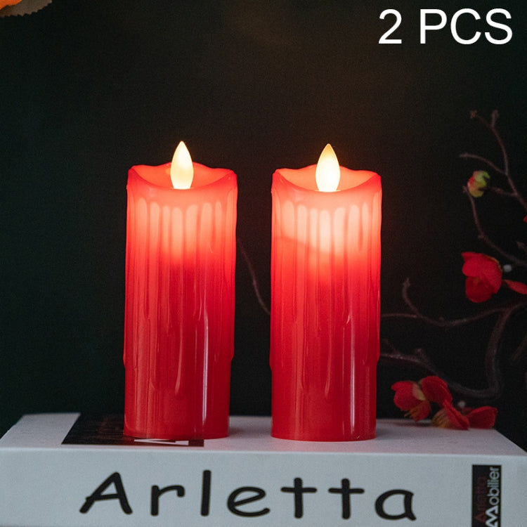Lampada a candela con simulazione di stoppino oscillante a lume di candela elettronica da 2 pezzi, 5x11cm, 5x13cm, 5x15cm