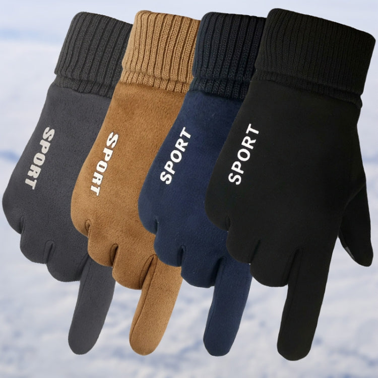 Q35 Suede Men Warm Guanti Touch Screen Guanti da ciclismo sportivi, Q35 Khaki, Q35 Black, Q35 Dark Blue, Q35 Gray