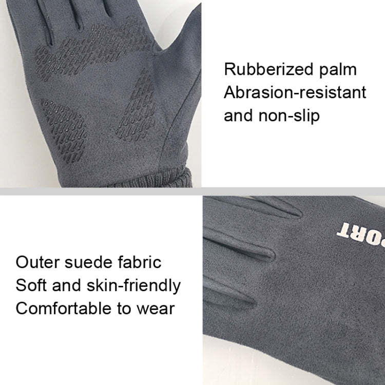 Q35 Suede Men Warm Guanti Touch Screen Guanti da ciclismo sportivi, Q35 Khaki, Q35 Black, Q35 Dark Blue, Q35 Gray