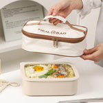 Borsa termica quadrata per il pranzo, contenitore per alimenti isolato, ideale per la preparazione dei pasti, bento box e per il pranzo in ufficio., Small, Medium, Large