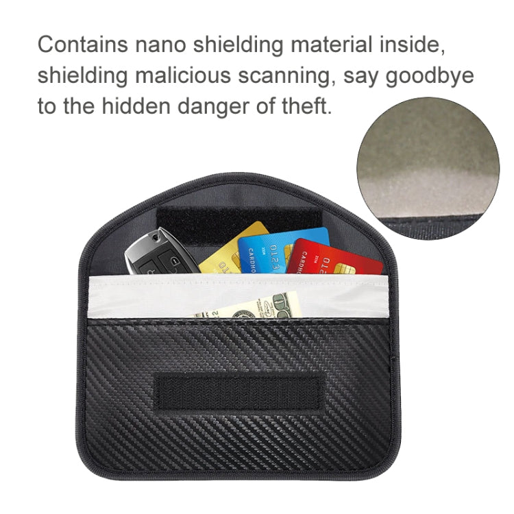 Borsa di schermatura del segnale in fibra di carbonio Borsa per chiavi del telefono RFID a prova di radiazioni 20 x 10 cm, Carbon Fiber  20 x 10cm