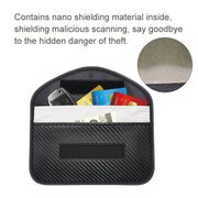 Borsa di schermatura del segnale in fibra di carbonio Borsa per chiavi del telefono RFID a prova di radiazioni 20 x 10 cm, Carbon Fiber  20 x 10cm