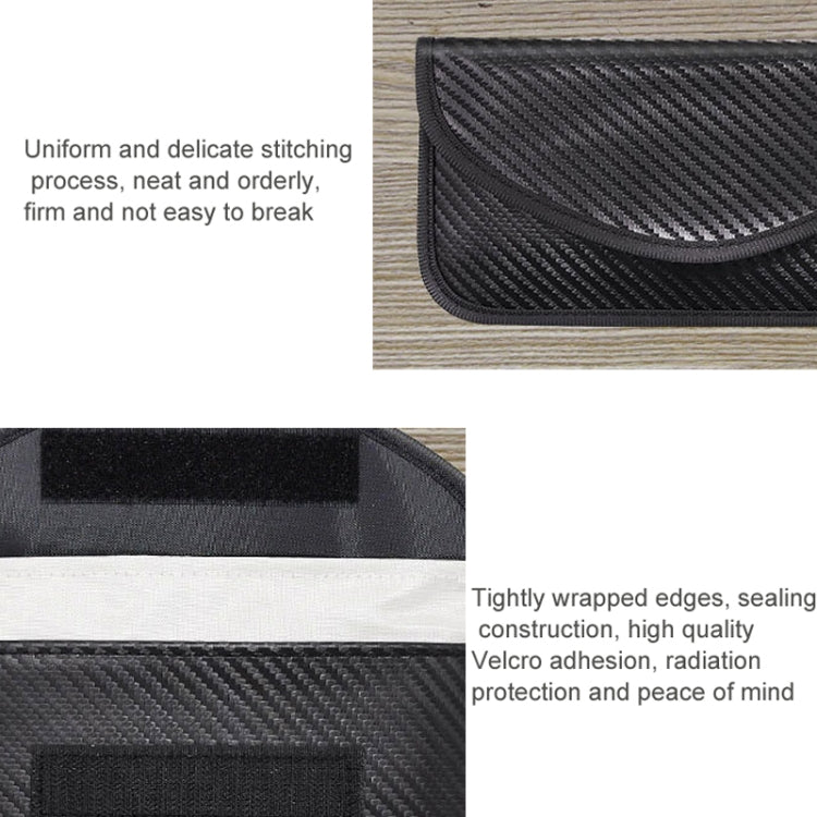 Borsa di schermatura del segnale in fibra di carbonio Borsa per chiavi del telefono RFID a prova di radiazioni 20 x 10 cm, Carbon Fiber  20 x 10cm