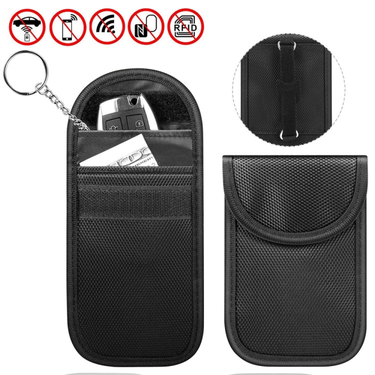 Borsa per schermatura del segnale della chiave dell'auto con doppia fibbia Custodia per carte RFID antimagnetica, Double Buckle