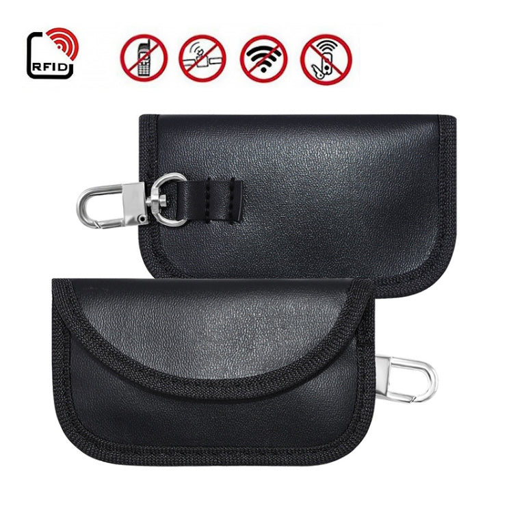 Borsa anti-radiazioni in pelle PU RFID per cellulare, chiave per auto, protezione segnale, PU Black