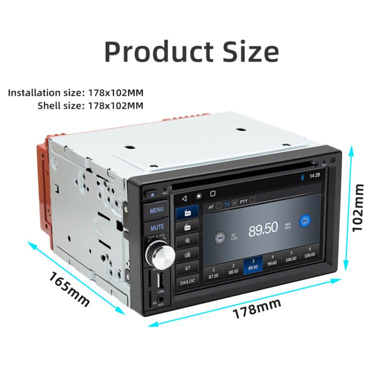 6,2 pollici Bluetooth AUX Interconnessione del telefono cellulare Interfaccia USB Auto DVD
