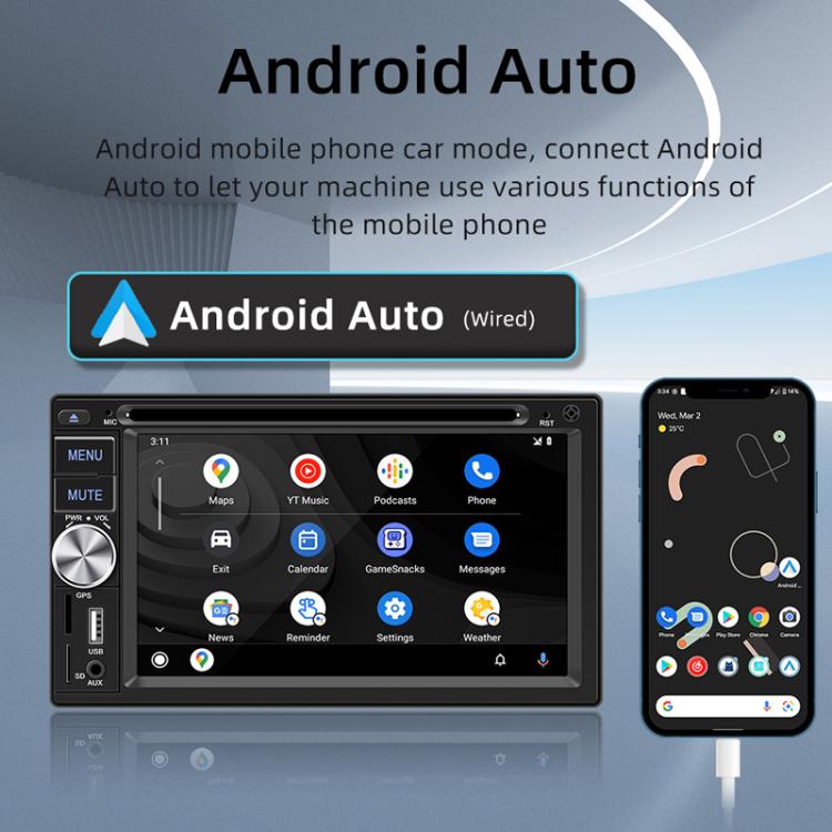 6,2 pollici Bluetooth AUX Interconnessione del telefono cellulare Interfaccia USB Auto DVD