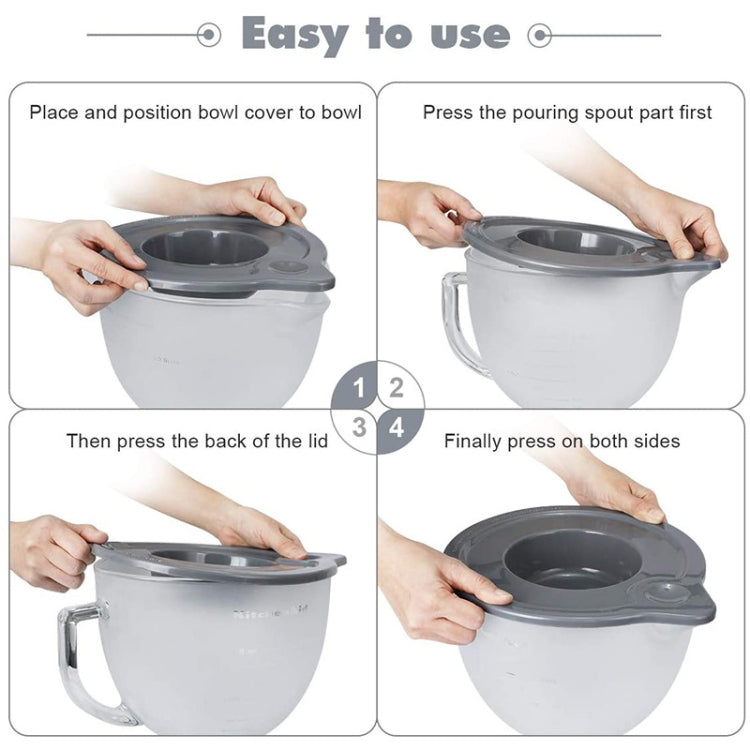 KA-T5 Per KitchenAid K5GB 5QT Coperchio con guarnizione per ciotola in vetro per miscelatore con testa inclinabile, Glass Bowl Seal Lid