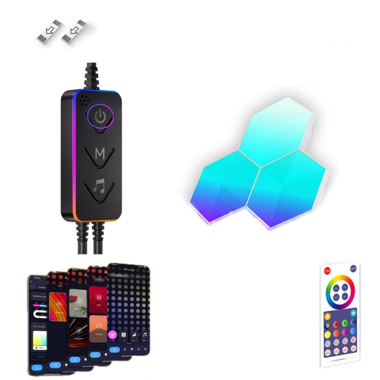 Gaming Ambient Light Smart Chiclet Backdrop Quantum Wall Light, Versioni:, 3pcs Bluetooth, 6pcs Bluetooth, 10pcs Bluetooth, 12pcs Bluetooth, 3pcs WIFI, 6pcs WIFI, 10pcs WIFI, 12pcs WIFI