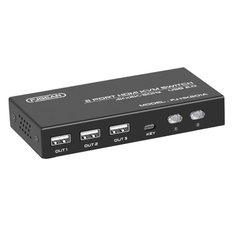 FJGEAR FJ-HK201A Commutatore audio e video HD da 60 Hz da HDMI a KVM, FJ-HK201A