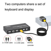 FJGEAR FJ-HK201A Commutatore audio e video HD da 60 Hz da HDMI a KVM, FJ-HK201A