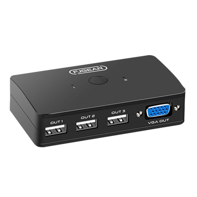 FJGEAR FJ-210UK 2 porte HD VGA a KVM Switcher con controller desktop, FJ-210UK