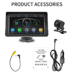 Lettore MP5 per auto AHD da 7 pollici con CarPlay wireless e supporto per l'interconnessione con telefoni cellulari., B5300 With Camera