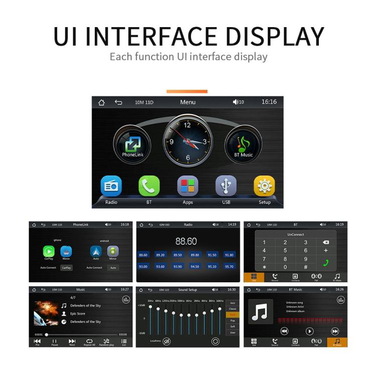 Lettore MP5 per auto AHD da 7 pollici con CarPlay wireless e supporto per l'interconnessione con telefoni cellulari., B5300 With Camera