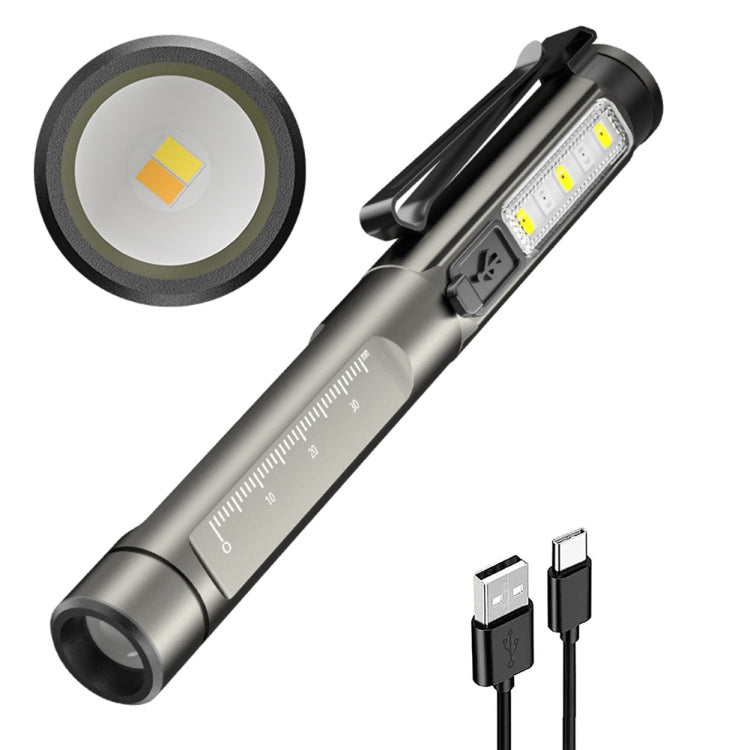 Torcia penna LED bianco e giallo ricaricabile DT005
