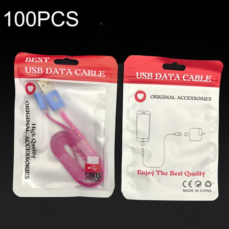 100PCS XC-0014 Cavo dati USB Borse per imballaggio Borsa a chiusura lampo leggera perla, dimensioni:, 9x16cm (Blue), 9x16cm (Light Green), 9x16cm (Red), 9x16cm (Gold), 9x16cm (Black), 10.5x15cm (Blue), 10.5x15cm (Light Green), 10.5x15cm (Red)          ...