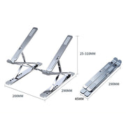 Supporto per dissipazione del calore per laptop in lega di alluminio pieghevole a doppio strato N8, N8 (Silver), N8 (Gray), N8 (Oxidized Silver)