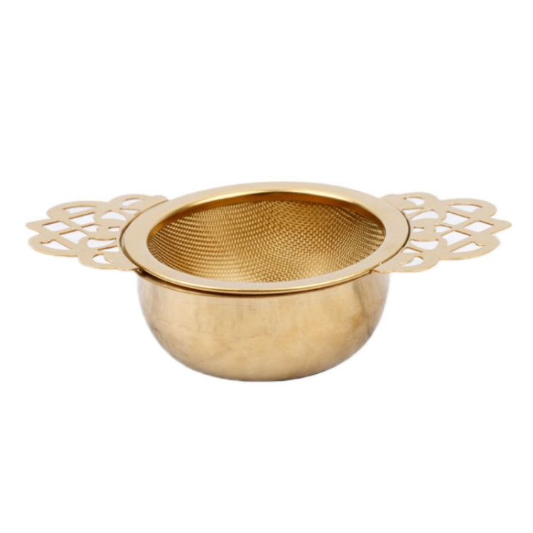 Filtro da tè con bordo decorativo per teiera in acciaio inossidabile 304, Gold, Silver