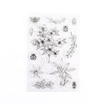 Timbro in silicone trasparente per manuale di disposizione botanica vintage da 5 pezzi
