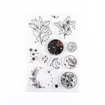 Timbro in silicone trasparente per manuale di disposizione botanica vintage da 5 pezzi