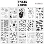 Timbro in silicone trasparente per manuale di disposizione botanica vintage da 5 pezzi