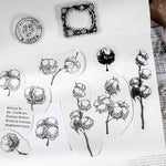 Timbro in silicone trasparente per manuale di disposizione botanica vintage da 5 pezzi