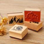 5 PCS Timbro di legno del manuale del paesaggio della natura dell'annata fai da te