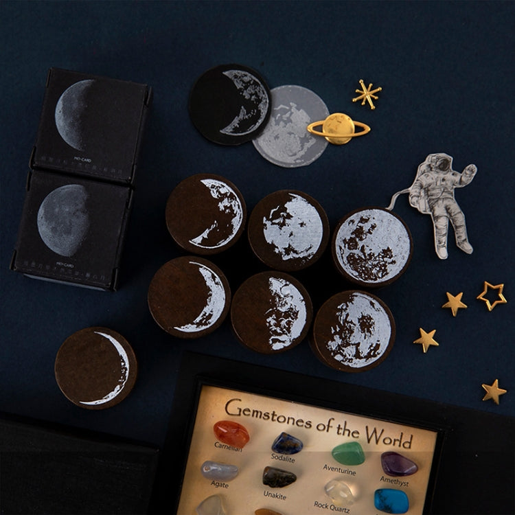 Timbro in legno fai-da-te per la decorazione del manuale della serie delle fasi lunari da 5 pezzi