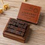 E13 28 pezzi/set alfabeto in legno vintage e diario numerico manuale francobolli fai da te, Regular Capital, Regular Lowercase, Cursive Capital, Cursive Lowercase, Digital Weather