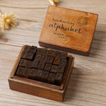 E13 28 pezzi/set alfabeto in legno vintage e diario numerico manuale francobolli fai da te, Regular Capital, Regular Lowercase, Cursive Capital, Cursive Lowercase, Digital Weather
