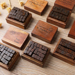 E13 28 pezzi/set alfabeto in legno vintage e diario numerico manuale francobolli fai da te, Regular Capital, Regular Lowercase, Cursive Capital, Cursive Lowercase, Digital Weather