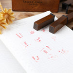 E13 28 pezzi/set alfabeto in legno vintage e diario numerico manuale francobolli fai da te, Regular Capital, Regular Lowercase, Cursive Capital, Cursive Lowercase, Digital Weather