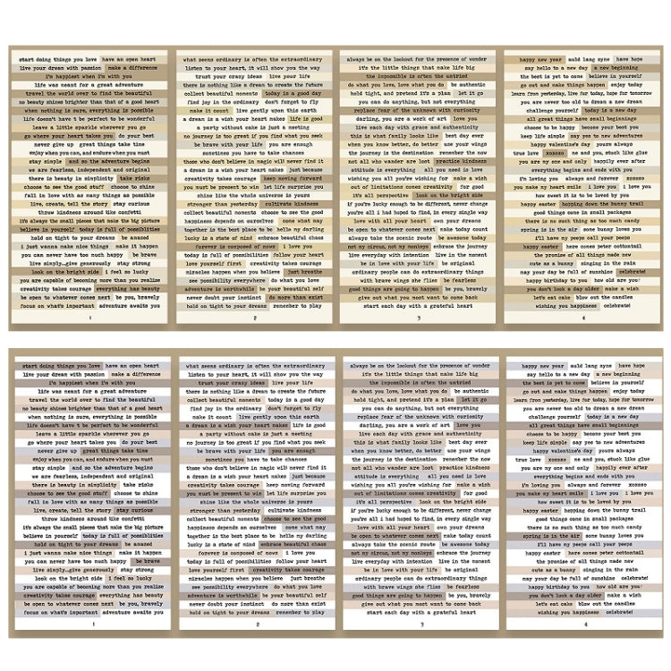 Confezione da 3 set di materiali per adesivi con testo vintage fai-da-te manuale